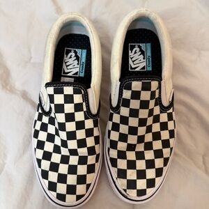 Vans Kids Black and White Checkered Slip-On Sneakers
